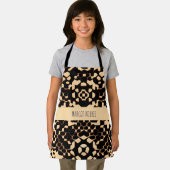 抽象芸術サッカーハーフトーンブラックビアパターン エプロン (インサイチュ)