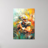 抽象芸術サッカープレーヤーアート – ダイナミックスポーツ キャンバスプリント (正面)