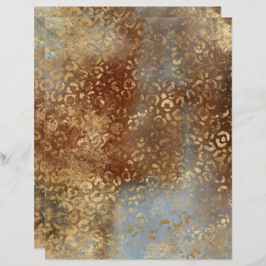 抽象芸術サファリグランジスクラップブック紙シート (正面/裏面)