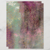 抽象芸術サファリグランジスクラップブック紙シート (正面/裏面)