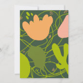 抽象芸術サボテン図形パターン日付の保存 招待状 (裏面)