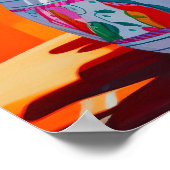 抽象芸術サボテン絵を描スチルライフ、サボテン壁 ポスター (角)