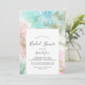 抽象芸術サマーウォーターカラーブライダルシャワー 招待状 (スタンド正面)