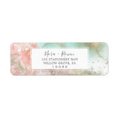 抽象芸術サマーウォーターカラー差出人住所ラベル ラベル (正面)