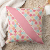 抽象芸術サマーシェーズ珊瑚/ターコイズ – リボン クッション (ブランケット)