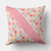 抽象芸術サマーシェーズ珊瑚/ターコイズ – リボン クッション (裏面)