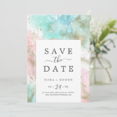 抽象芸術サマーセーブ・ザ・デート案内カード セーブザデート (スタンド正面)