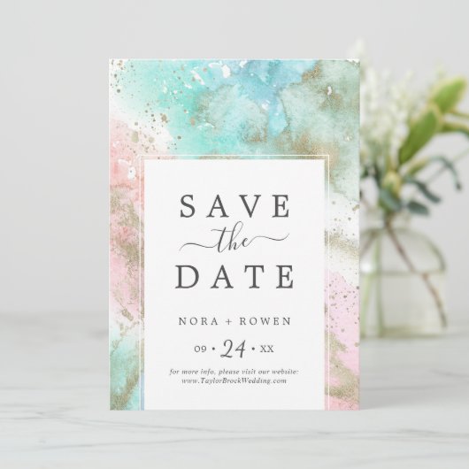 抽象芸術サマーセーブ・ザ・デート案内カード セーブザデート (スタンド正面)