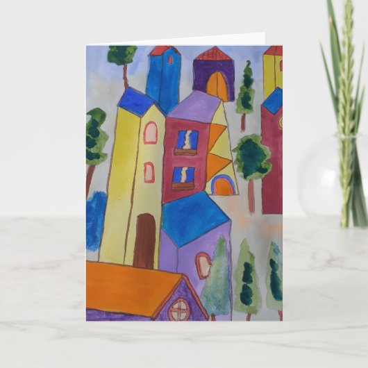 抽象芸術サマービレッジグリーティングカード カード (正面)