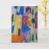 抽象芸術サマービレッジグリーティングカード カード (黄色い花)