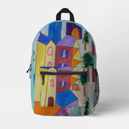 抽象芸術サマービレッジ プリントバックパック (正面)