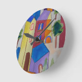 抽象芸術サマービレッジ ラウンド壁時計 (傾斜)