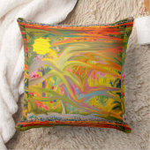 抽象芸術サマーフォレストバースト装飾用クッション クッション (ブランケット)