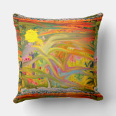 抽象芸術サマーフォレストバースト装飾用クッション クッション (裏面)