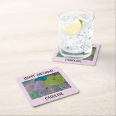 抽象芸術サマーフローラパーソナライズされた紙コースター スクエアペーパーコースター (インサイチュ)