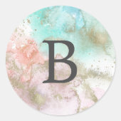 抽象芸術サマーモノグ結婚ラム封筒用シール ラウンドシール (正面)