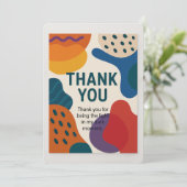 抽象芸術サンキューカード- Aを使った心のこもったメッセージ サンキューカード (スタンド正面)