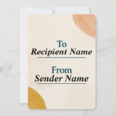 抽象芸術サンキューカード- Aを使った心のこもったメッセージ サンキューカード (裏面)