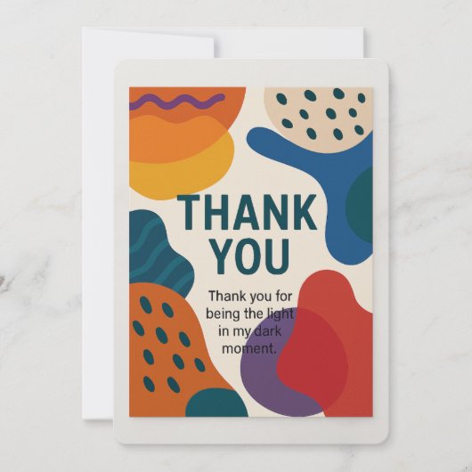 抽象芸術サンキューカード- Aを使った心のこもったメッセージ サンキューカード (正面)