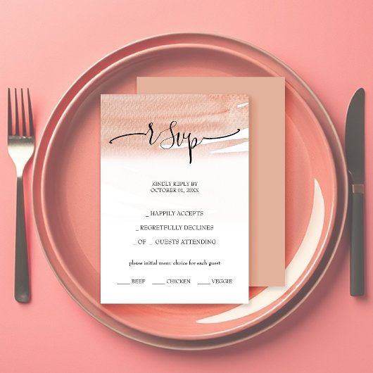 抽象芸術サンゴの水彩画絵を描針 出欠カード