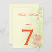 抽象芸術サンゴライムフラワーテーブルカード ポストカード (正面/裏面)