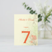 抽象芸術サンゴライムフラワーテーブルカード ポストカード (スタンド正面)