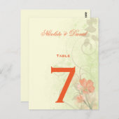 抽象芸術サンゴライムフラワーテーブルカード ポストカード (正面/裏面)