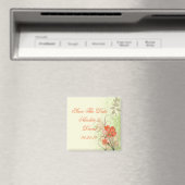 抽象芸術サンゴライムフローラ日付磁石を保存 マグネット (インサイチュ (食洗機))