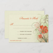 抽象芸術サンゴライム花スワーズ応答カード 招待状 (正面/裏面)