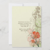 抽象芸術サンゴライム花スワーズ結婚式の招待 招待状 (裏面)