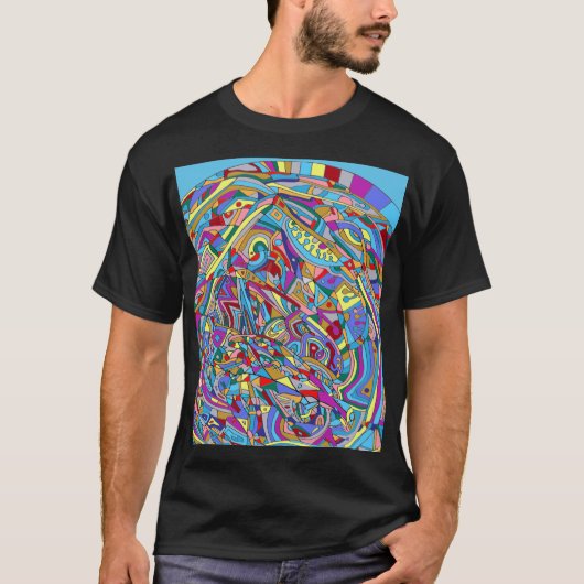 抽象芸術サンゴ海 Tシャツ (正面)
