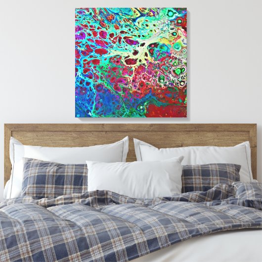 抽象芸術サンゴ絵画礁 キャンバスプリント (インサイチュ (寝室))