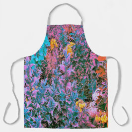 抽象芸術サンゴ、ピンクグリーン、アクアガーデンリーフ エプロン