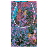 抽象芸術サンゴ、ピンクグリーン、アクアガーデンリーフ スモールペーパーバッグ (裏面)