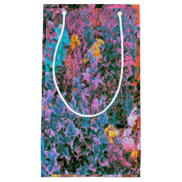 抽象芸術サンゴ、ピンクグリーン、アクアガーデンリーフ スモールペーパーバッグ