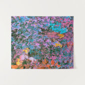 抽象芸術サンゴ、ピンクグリーン、アクアガーデンリーフ タペストリー (正面(横))