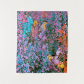 抽象芸術サンゴ、ピンクグリーン、アクアガーデンリーフ タペストリー (正面)