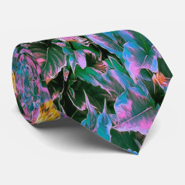抽象芸術サンゴ、ピンクグリーン、アクアガーデンリーフ ネクタイ