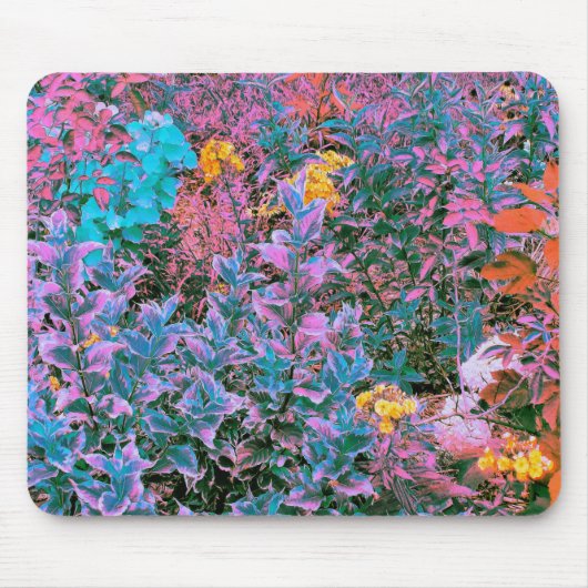 抽象芸術サンゴ、ピンクグリーン、アクアガーデンリーフ マウスパッド (正面)