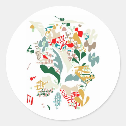 抽象芸術サンゴ ラウンドシール (正面)