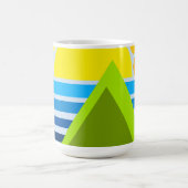 抽象芸術サンシーイエローブルー コーヒーマグカップ (中央)