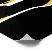 抽象芸術サンスリスホエールフィンシーイエロー&ブラック ポスター (角)