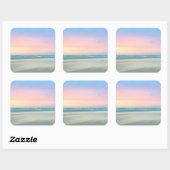 抽象芸術サンセットはハーグのビーチで スクエアシール (シート)