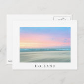 抽象芸術サンセットはハーグのビーチで ポストカード (正面/裏面)