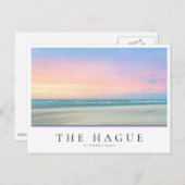 抽象芸術サンセットはハーグのビーチで ポストカード (正面/裏面)