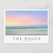 抽象芸術サンセットはハーグのビーチで ポストカード (正面)