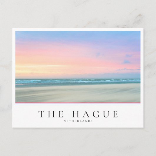 抽象芸術サンセットはハーグのビーチで ポストカード (正面)