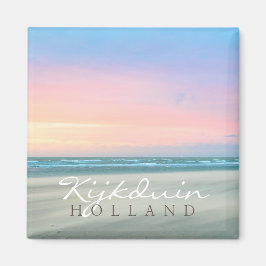 抽象芸術サンセットはハーグのビーチで マグネット