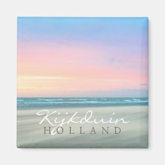 抽象芸術サンセットはハーグのビーチで マグネット (正面)