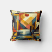 抽象芸術サンセットアートデザイン クッション (正面)